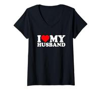Mujer I Love My Husband, I Heart My Husband Valentines Day Camiseta Cuello V