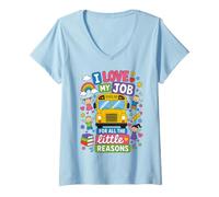 Mujer I Love My Job For All The Little Reasons Bus Driver Camiseta Cuello V