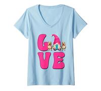 Mujer I Love My Pitbull Graphic For Women Girls Cute Dog Mom GNOME Camiseta Cuello V