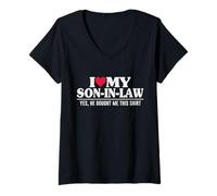 Mujer I Love My Son In Law Familia Favorito Niño Juego de Palabras Suegra Camiseta Cuello V