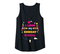 Mujer I Love My Sunday School - Christian Church Teacher & Girls Camiseta sin Mangas