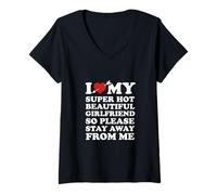 Mujer I Love My Super Caliente Hermosa Novia Divertida Parejas Cita Camiseta Cuello V