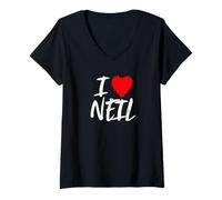 Mujer I Love Neil Son Father Dad Grandson Husband Boyfriend Camiseta Cuello V