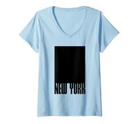 Mujer I Love New York City, New York in Black Square Illustration Camiseta Cuello V
