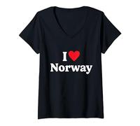 Mujer I love Norway Camiseta Cuello V