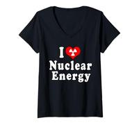 Mujer I Love Nuclear Energy Escuela Física Camiseta Cuello V
