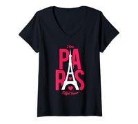 Mujer I Love Paris - Amantes de Francia Camiseta Cuello V