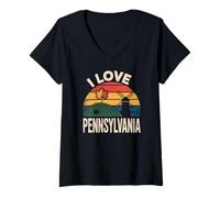 Mujer I Love Pennsylvania Paisaje de patrimonio escénico Camiseta Cuello V