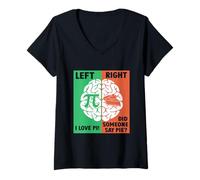 Mujer I Love Pi Cerebro Izquierdo Cerebro Derecho Camiseta Cuello V