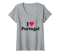 Mujer I Love Portugal Camiseta Cuello V