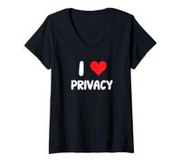Mujer I Love Privacy - Corazón Reglas Privadas Regulación Leyes Cliente Camiseta Cuello V
