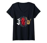 Mujer I Love Rock N' Roll Graphic tee Shirt, Rock and Roll Design Camiseta Cuello V