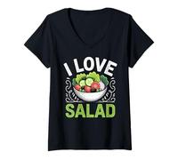 Mujer I Love Salad Veggies Veganism World Vegan Day Camiseta Cuello V