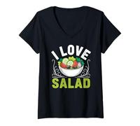 Mujer I Love Salad Veggies Veganism World Vegan Day Camiseta Cuello V