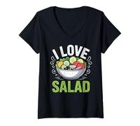 Mujer I Love Salad Veggies Veganism World Vegan Day Camiseta Cuello V
