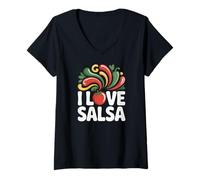 Mujer I Love Salsa Enthusiast - Diseño colorido y atrevido Camiseta Cuello V