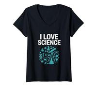 Mujer I Love Science Diseños Experimentales Camiseta Cuello V