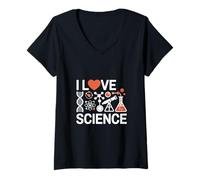 Mujer I Love Science Química de moléculas de ADN Camiseta Cuello V