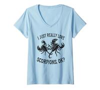 Mujer I Love Scorpions Ok - Escorpión Lindo y Divertido Camiseta Cuello V