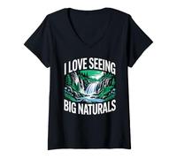 Mujer I Love Seeing Big Naturals Naturaleza Bosque al Aire Libre Camiseta Cuello V