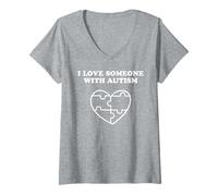 Mujer I Love Someone with Autism Camiseta Cuello V