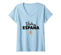 Mujer I Love Spain, Spain Coat of Arms Spanish Pride Flag Crest Camiseta Cuello V