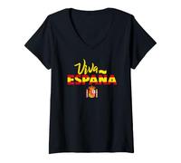 Mujer I Love Spain, Viva Espana Spanish Flag Pride Coat of Arms Camiseta Cuello V