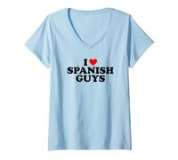 Mujer I Love Spanish Guys Camiseta Cuello V