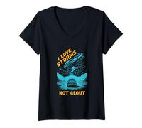 Mujer I Love Storms Not Clout Weather Spotters y fanáticos de la Ciencia Camiseta Cuello V