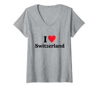 Mujer I Love Switzerland Camiseta Cuello V