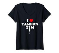 Mujer I Love Tampon Tim Walz Demócrata apoya la elección 2024 Camiseta Cuello V
