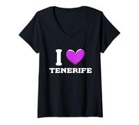 Mujer I Love Tenerife España Camiseta Cuello V