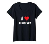 Mujer I Love Territory - Land Strategy Strategic Board Games Gamer Camiseta Cuello V