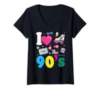 Mujer I Love The 90s Slogan 90s-Themed Party Costume for Women Camiseta Cuello V