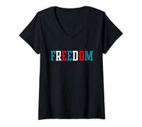 Mujer I Love The Taste of Freedom Couples Matching 4th of July tee Camiseta Cuello V