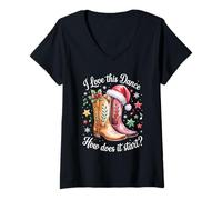 Mujer I Love This Dance Cómo Comienza Line Dance Christmas Camiseta Cuello V