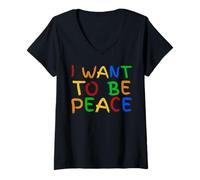 Mujer I Love To Come In Peace - I'm Peace - Let Me Be Your Peace Camiseta Cuello V