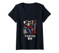 Mujer I Love Tokyo, Wonderful Tokyo Japan Childish Culture Doodles Camiseta Cuello V