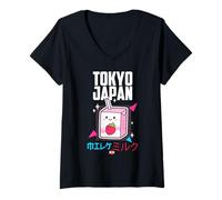 Mujer I Love Tokyo, Wonderful Tokyo Japan Childish Retro Milk Camiseta Cuello V