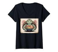 Mujer I Love Turtles Sea Ramen Japonés Kawaii Anime Camiseta Cuello V