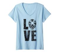 Mujer I Love Vinyl Old School Coleccionista de Discos de Calavera gótica Camiseta Cuello V