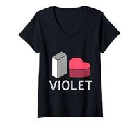 Mujer I Love Violet Nombre Personalizado Violeta Camiseta Cuello V