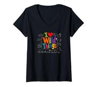Mujer I Love Wild Things Cute Wildlife Nature Animal Lover Camiseta Cuello V