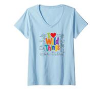 Mujer I Love Wild Things Wildlife Nature Animal Lover Camiseta Cuello V