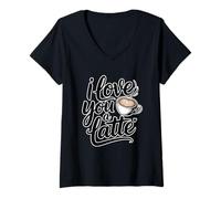 Mujer I Love You A Latte Camiseta Cuello V