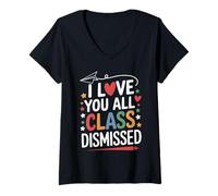 Mujer I Love You All Class Dismissed Maestro Despedida Fin De Camiseta Cuello V