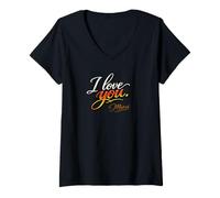 Mujer I Love You. Merci., Amor Elegante Camiseta Cuello V