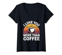 Mujer I Love You More Than Coffee Camiseta Cuello V