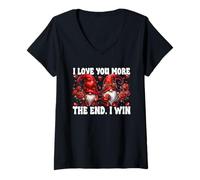 Mujer I Love You More The End I Win Gnomes For Valentines Couple Camiseta Cuello V