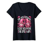 Mujer I Love You More The End I Win Pink GNOME Valentines Couple Camiseta Cuello V